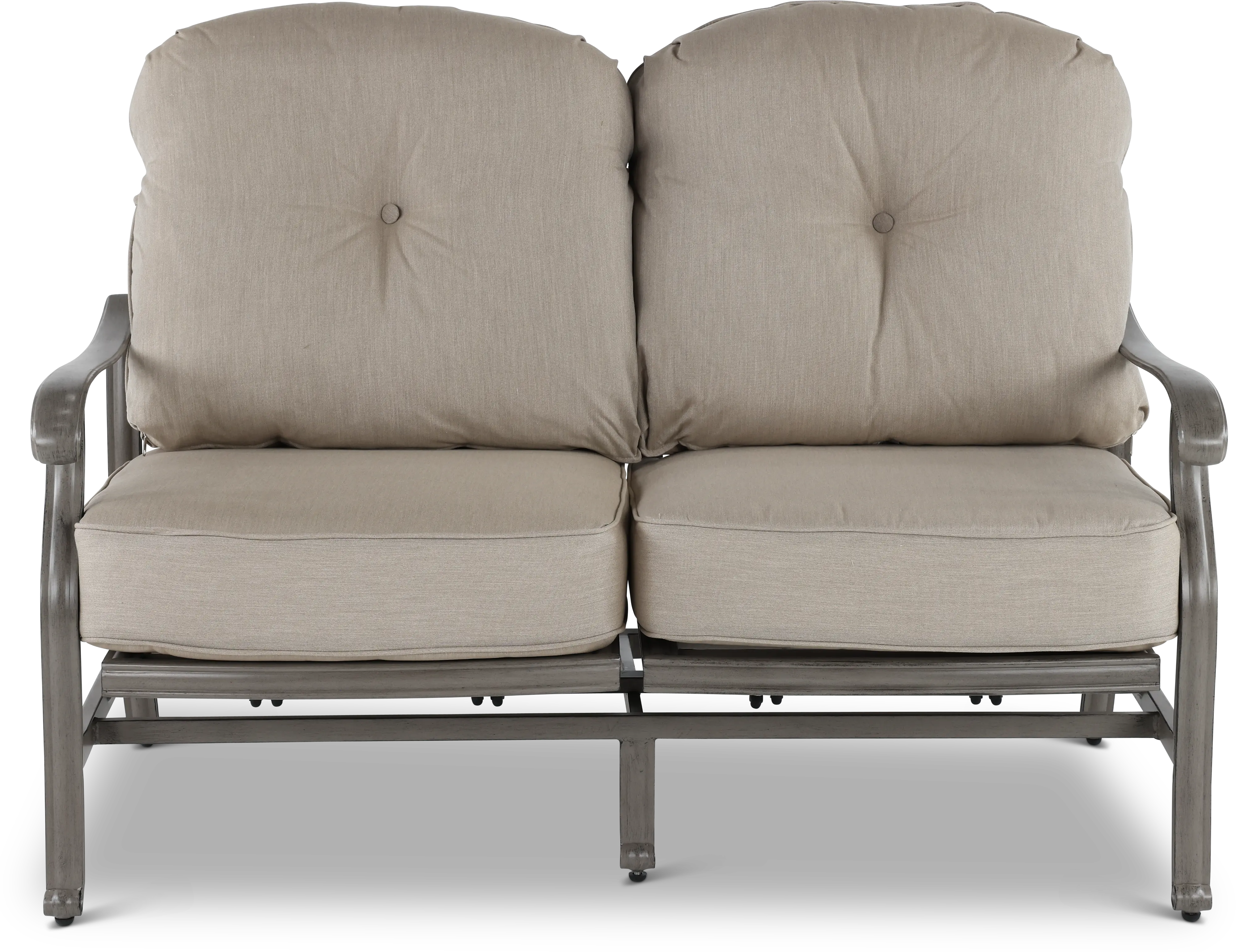 Macan Gray High Back Patio Motion Love Seat-1