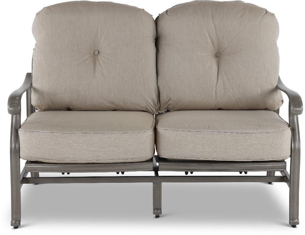 Macan Gray High Back Patio Motion Love Seat