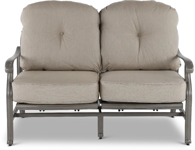 Macan Gray High Back Patio Motion Love Seat