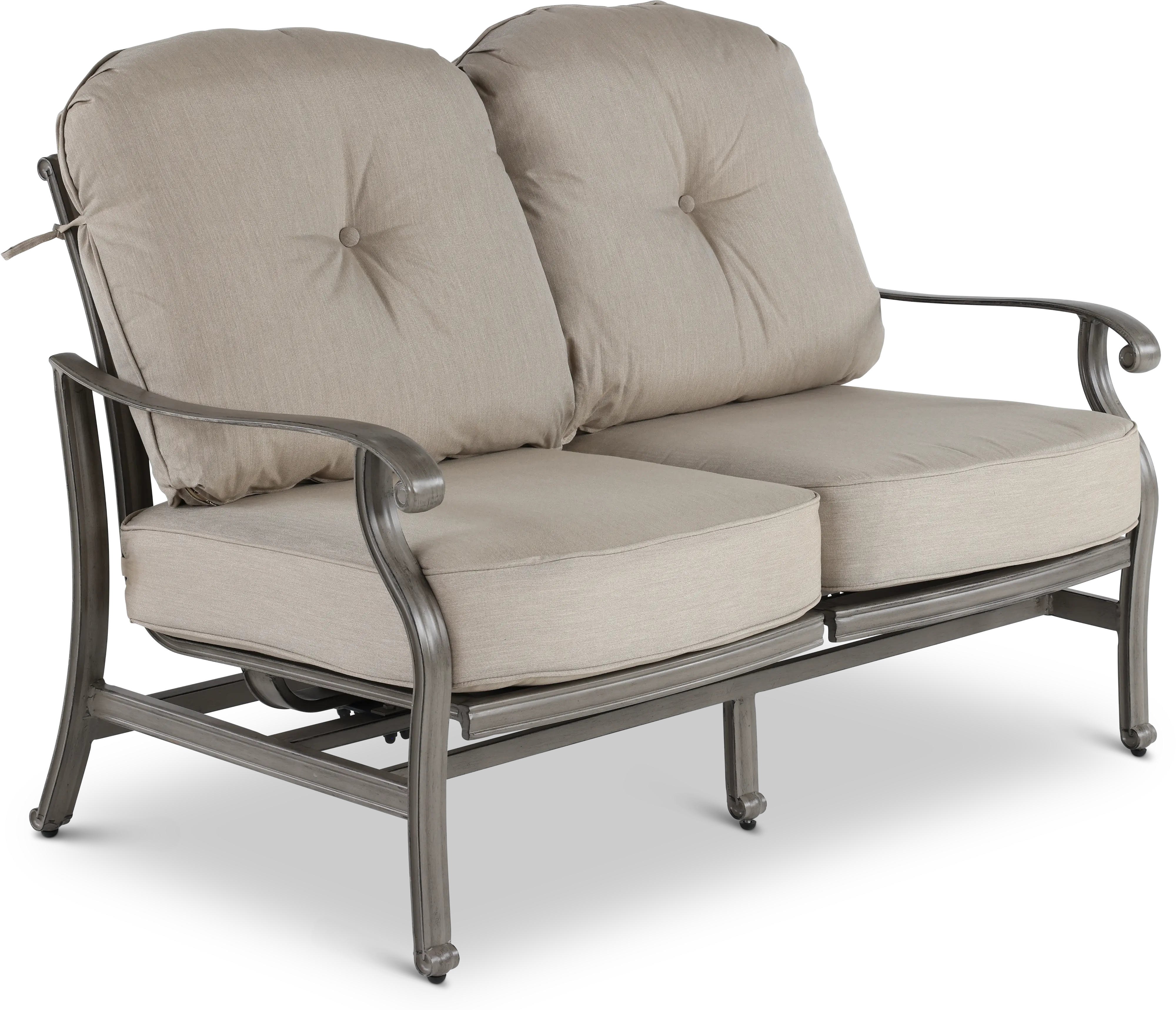 Macan Gray High Back Patio Motion Love Seat-3
