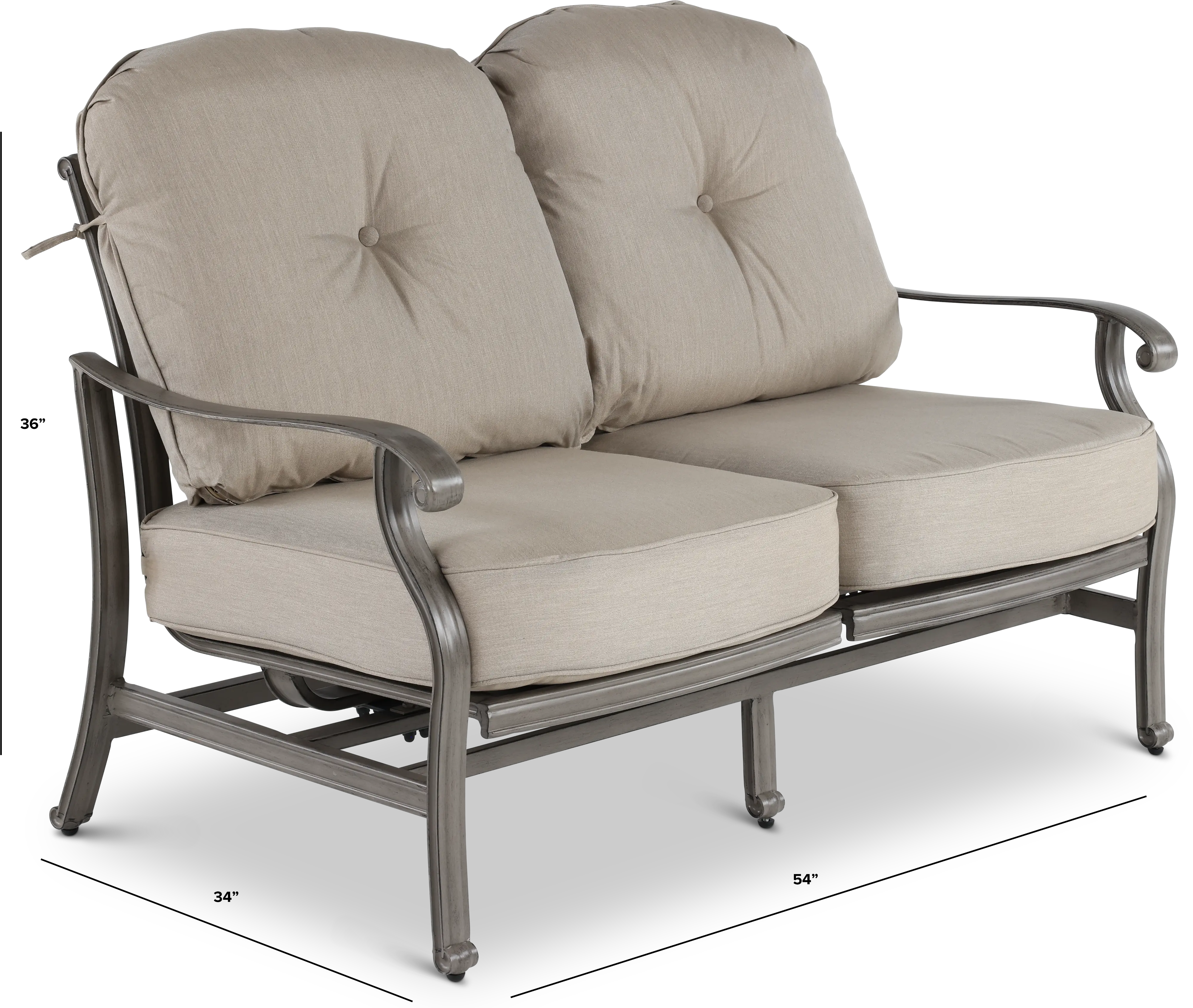 Macan Gray High Back Patio Motion Love Seat-4