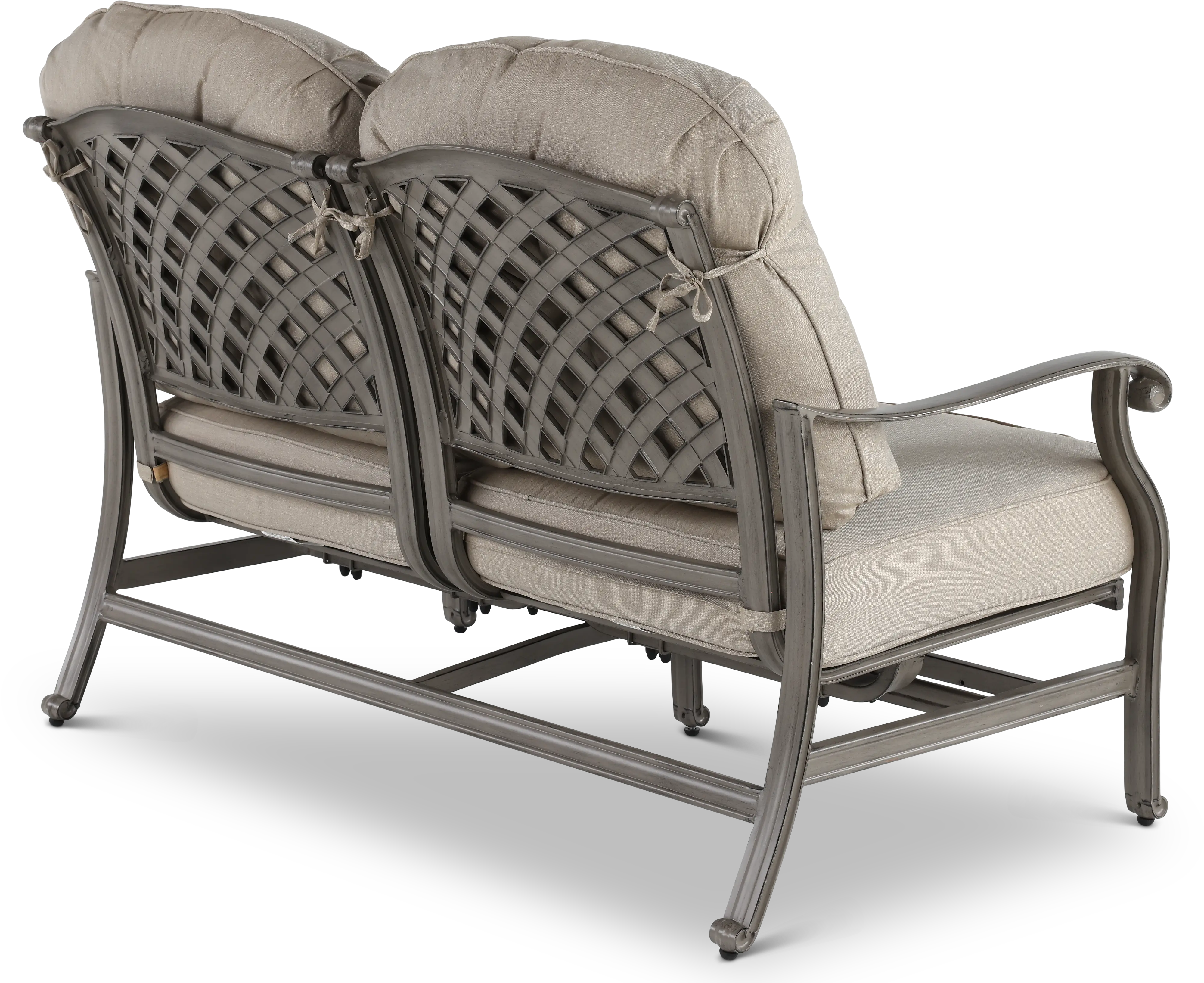 Macan Gray High Back Patio Motion Love Seat-6