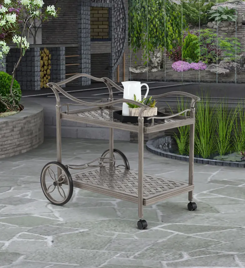 Macan Gray Patio Tea Cart-2