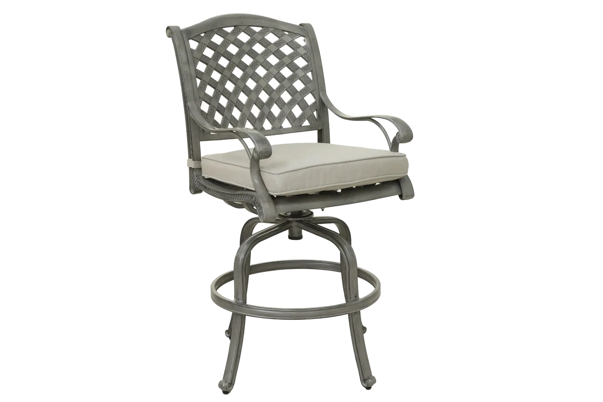 Macan Gray Swivel Counter Height Patio Stool-1