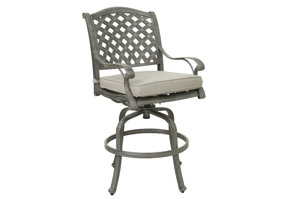 Macan Gray Swivel Counter Height Patio Stool