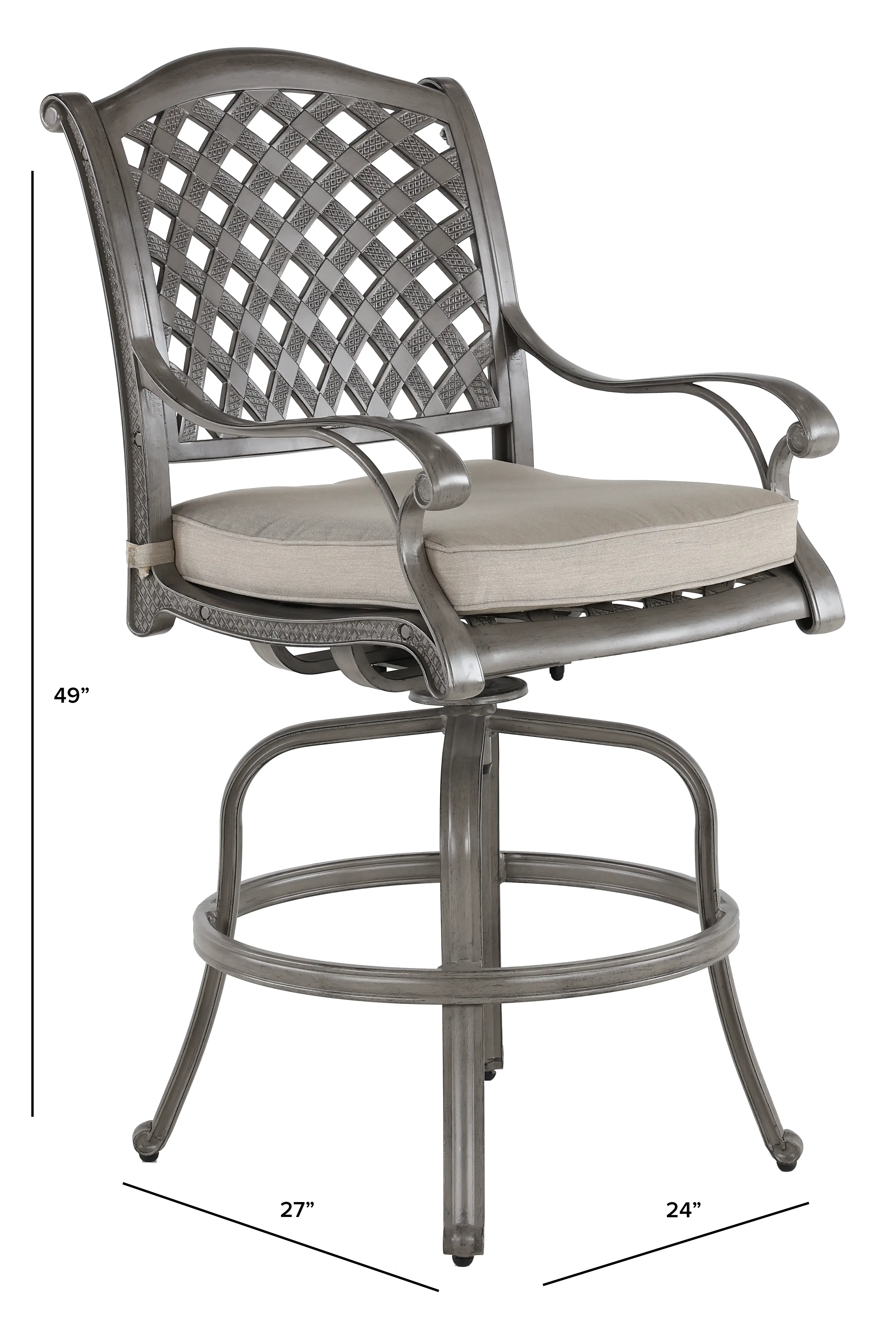 Macan Gray Swivel Counter Height Patio Stool-2