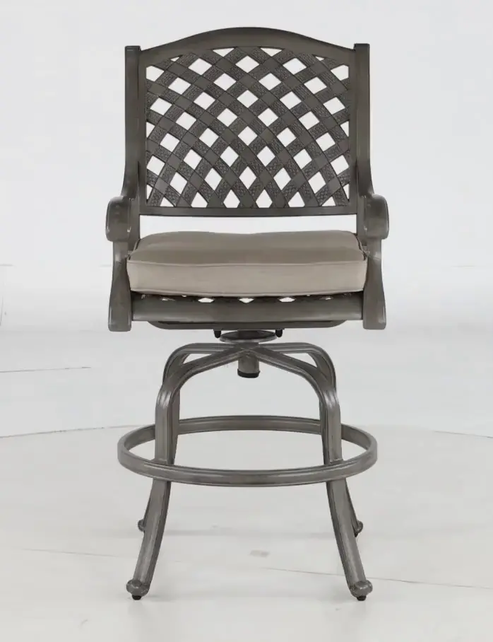 Macan Gray Swivel Counter Height Patio Stool-5