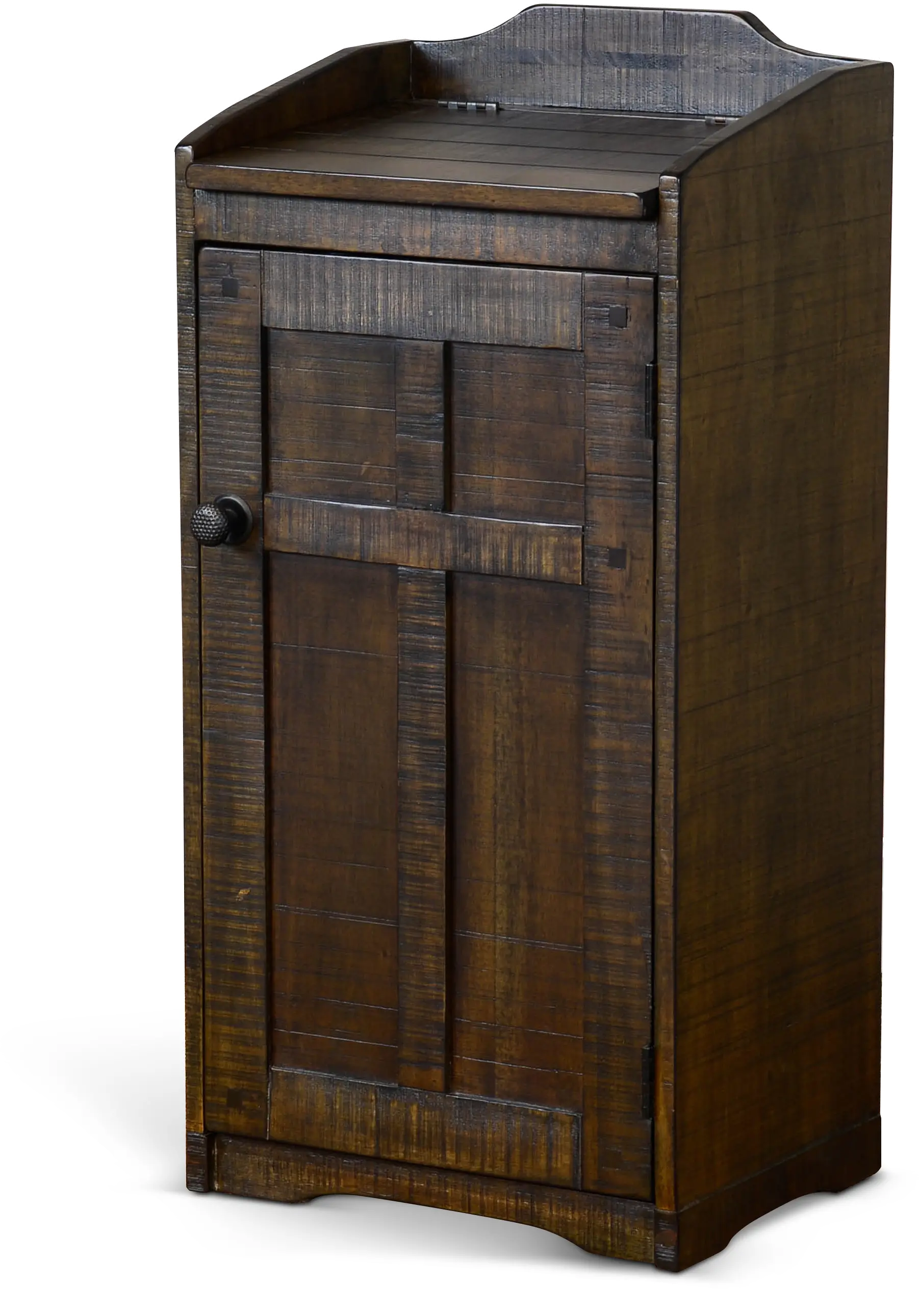 Drew Brown Tobacco Leaf Wooden Trash Bin-1
