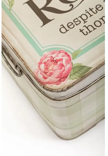 7 Inch Multi Color Plaid Tin with Lid and Handles-2