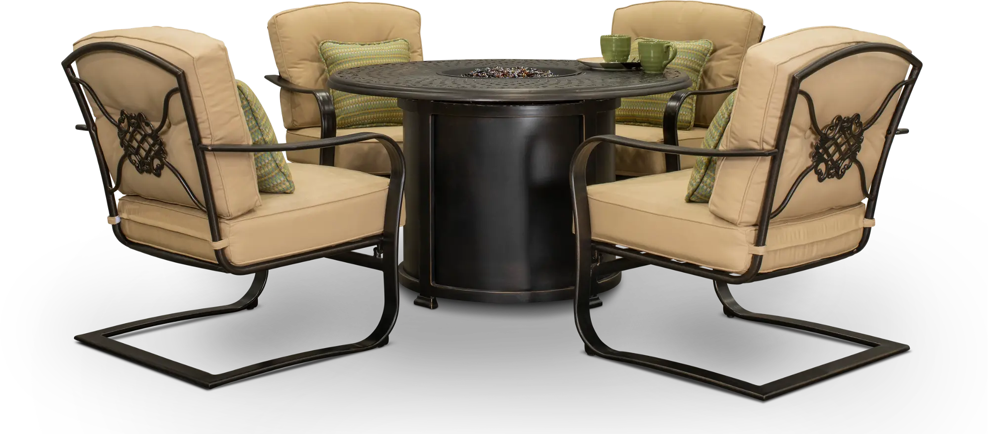 5PC:CHARLESTON/FIR Charleston Traditional 5 Piece Fire Pit Set-1