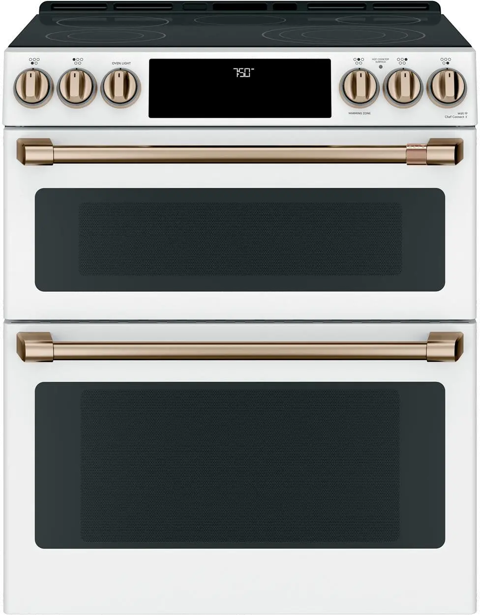 CES750P4MW2 Cafe 6.7 cu ft Double Oven Electric Smart Range - White-1