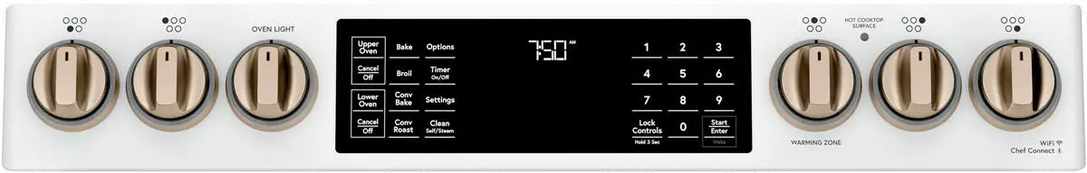 CES750P4MW2 Cafe 6.7 cu ft Double Oven Electric Smart Range - White-2