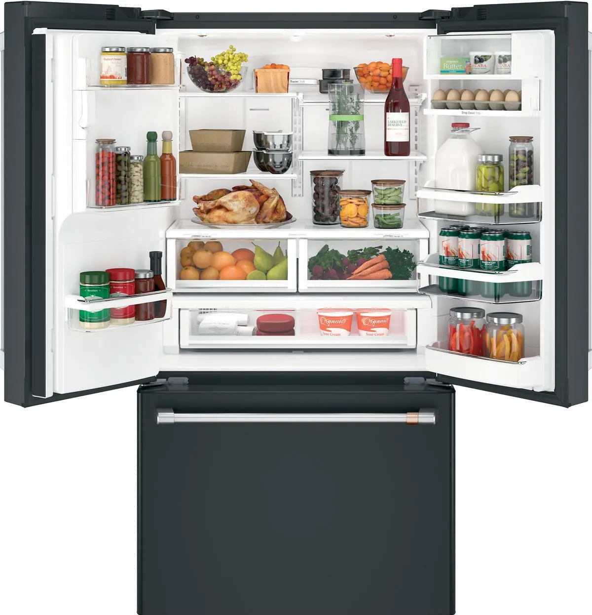 CYE22TP3MD1 Cafe 22.2 cu ft French Door Refrigerator - Counter Depth Matte Black-3