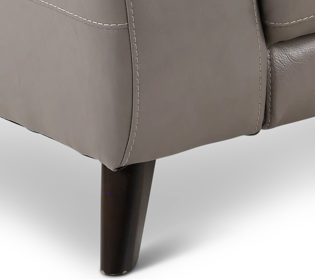 Venice Gray Leather-Match Dual Power Reclining Sofa-1