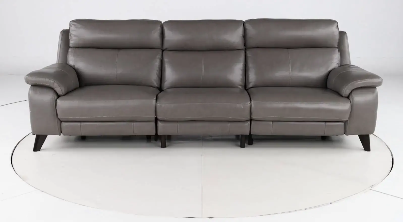 Venice Gray Leather-Match Dual Power Reclining Sofa-8