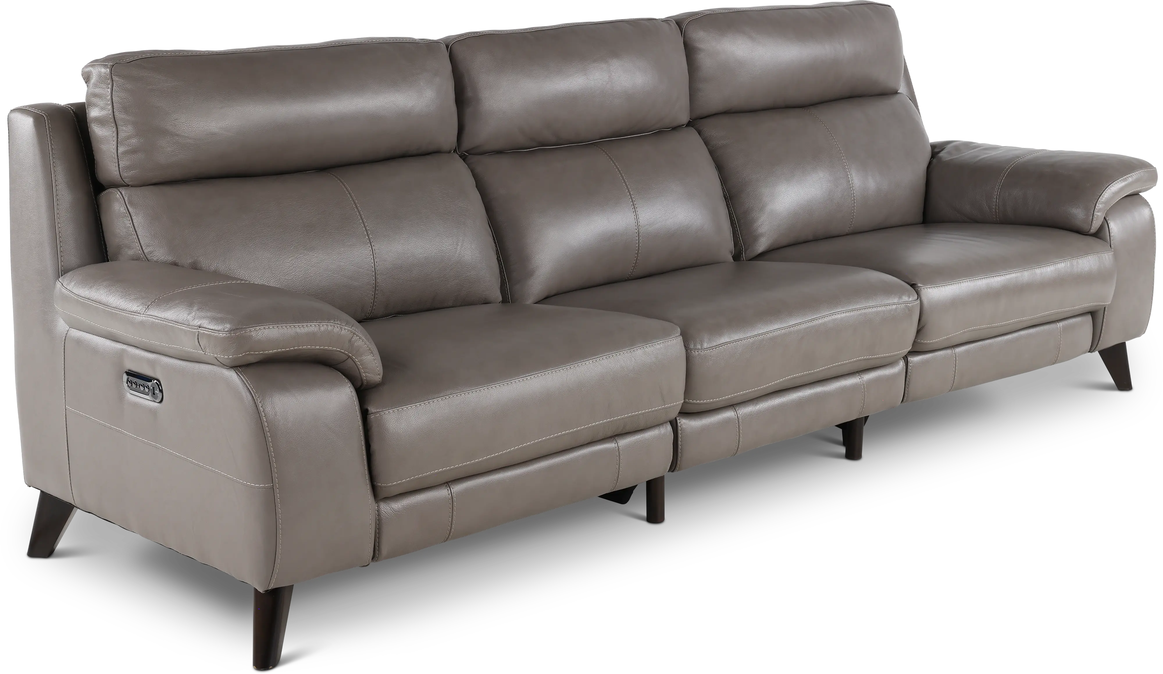 Venice Gray Leather-Match Dual Power Reclining Sofa-4
