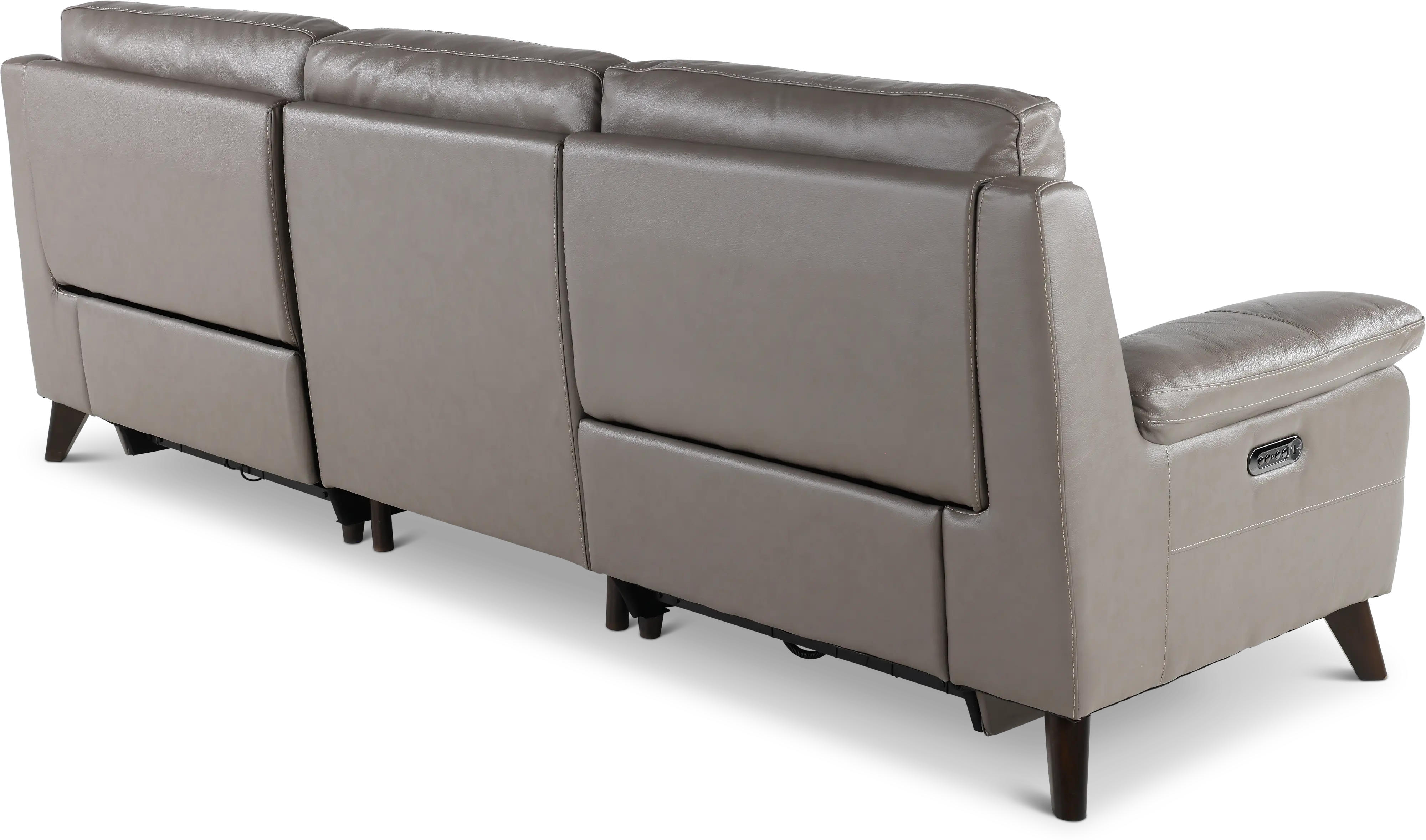 Venice Gray Leather-Match Dual Power Reclining Sofa-6