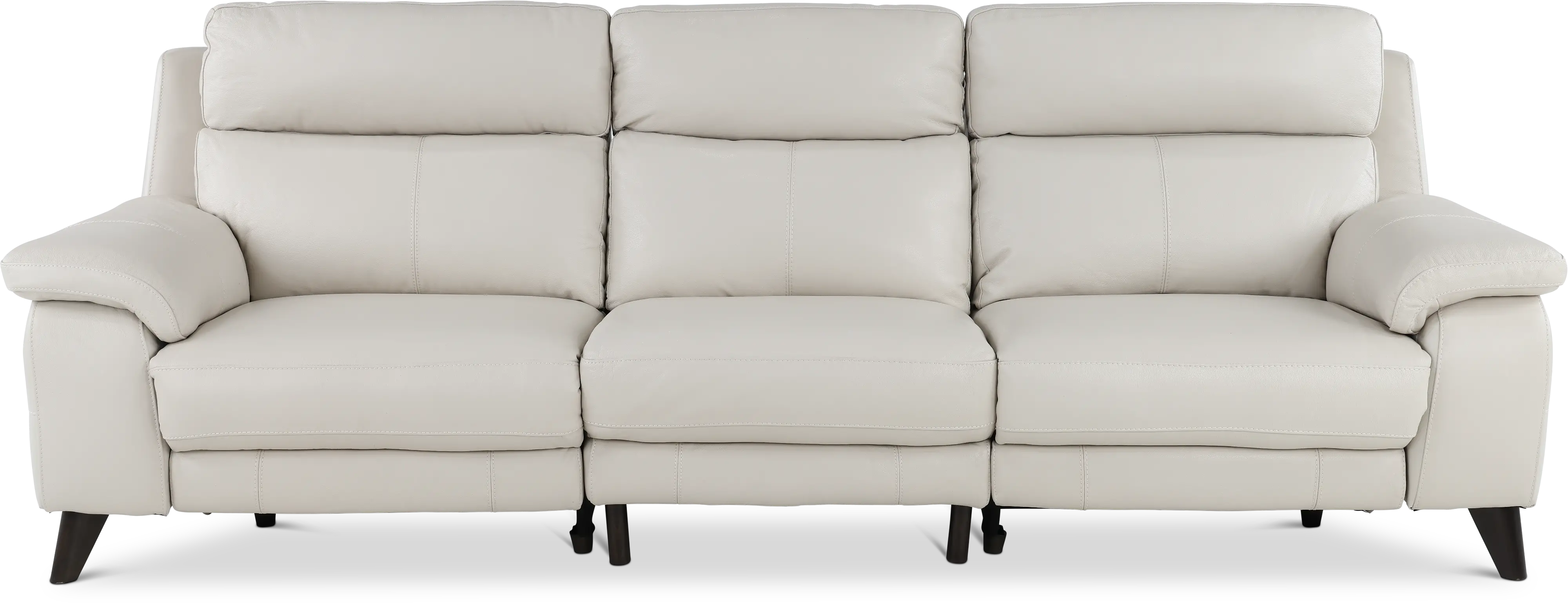 Venice White Leather-Match Power Reclining Sofa-3