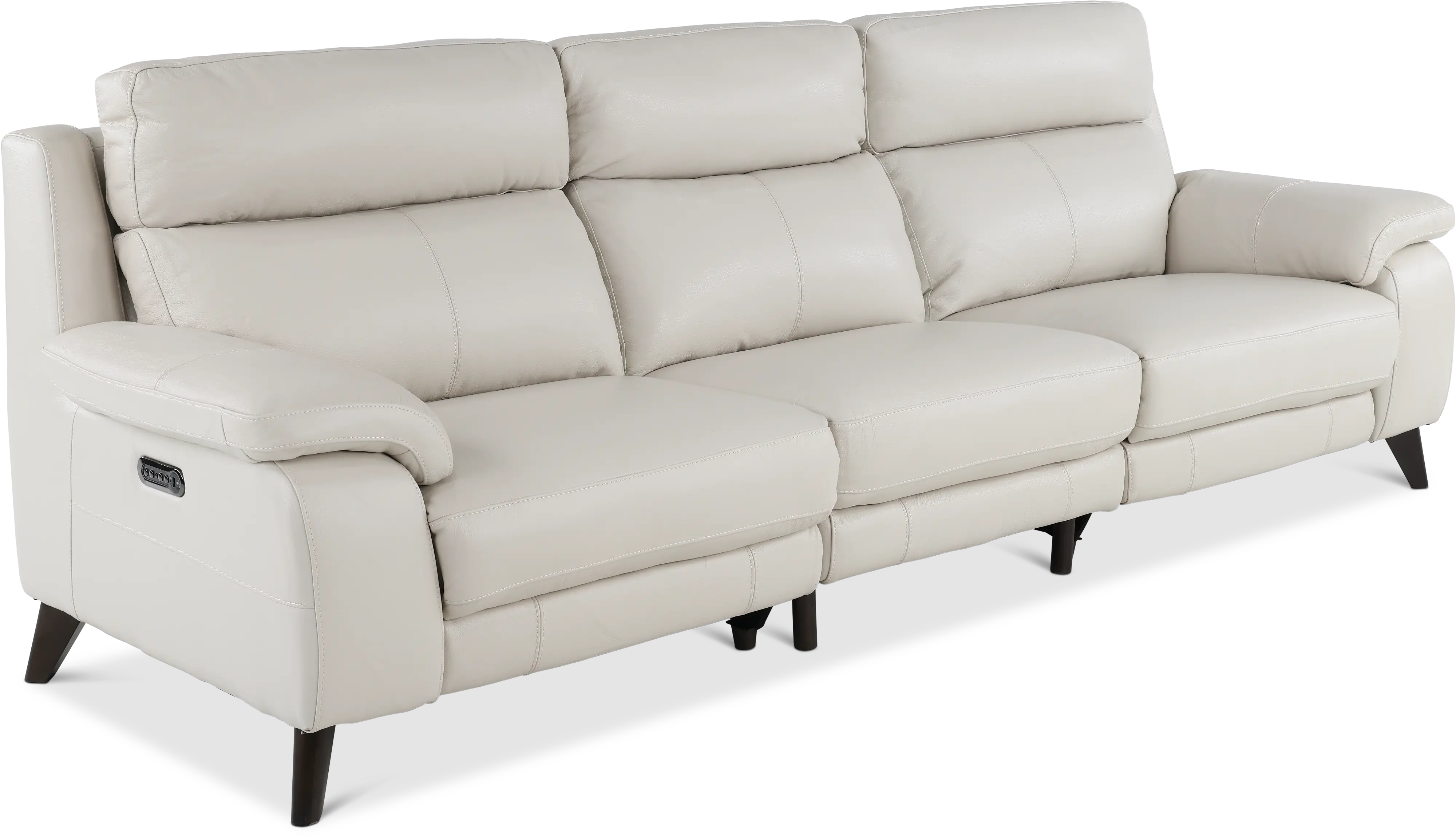 Venice White Leather-Match Power Reclining Sofa-4