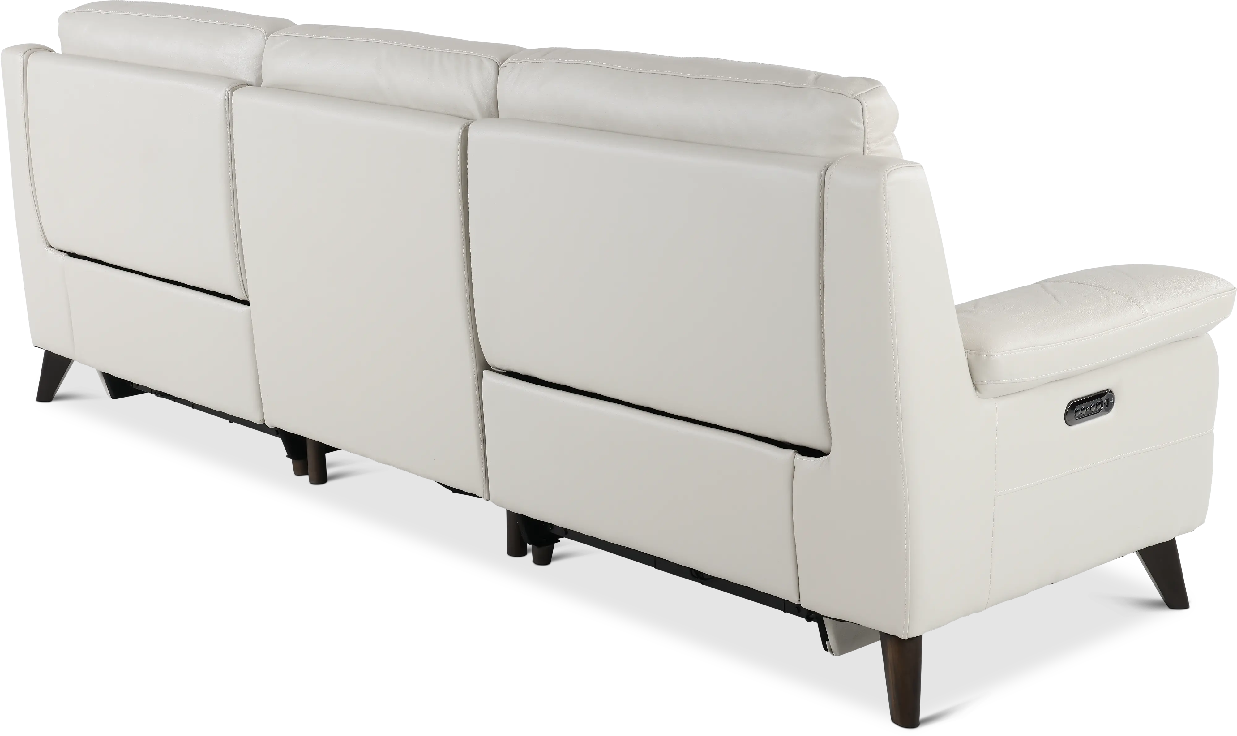 Venice White Leather-Match Power Reclining Sofa-6