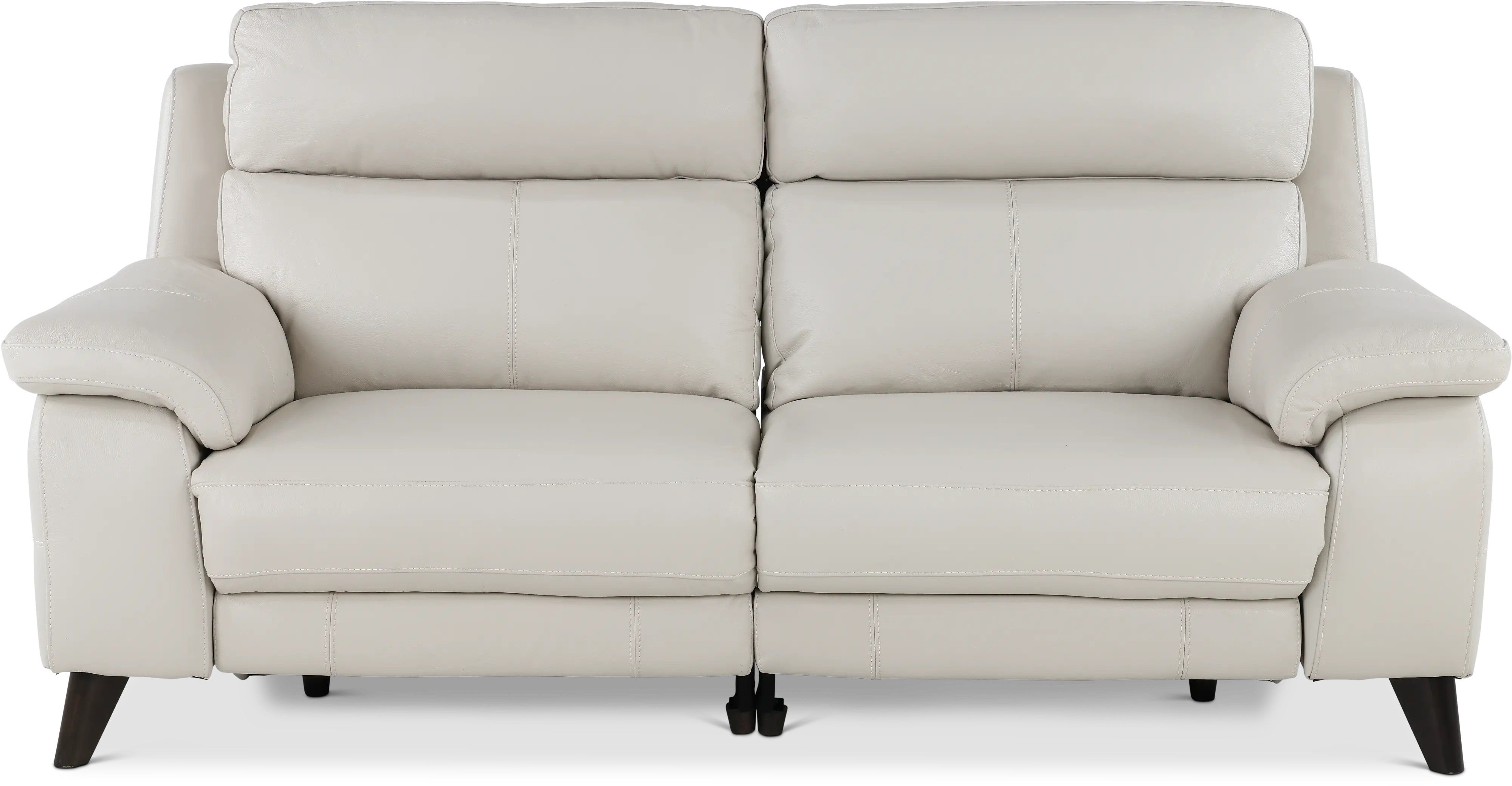 Venice White Leather-Match Power Reclining Loveseat-1