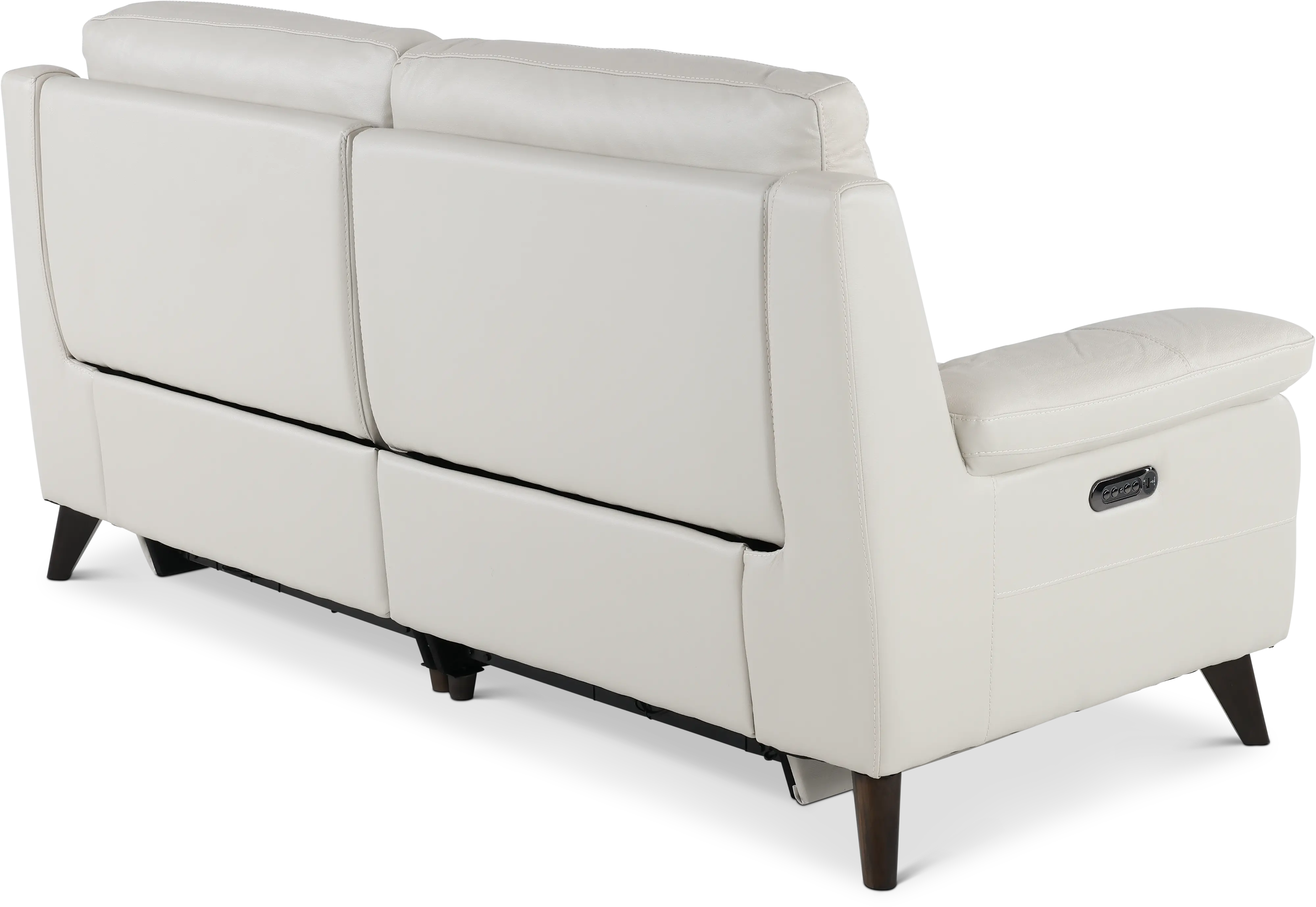 Venice White Leather-Match Power Reclining Loveseat-6