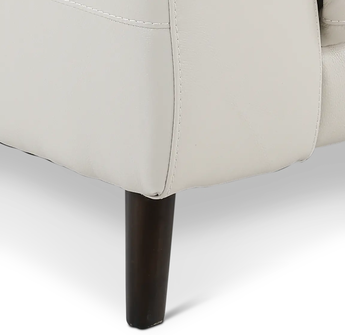 Venice White Leather-Match Power Reclining Loveseat-7