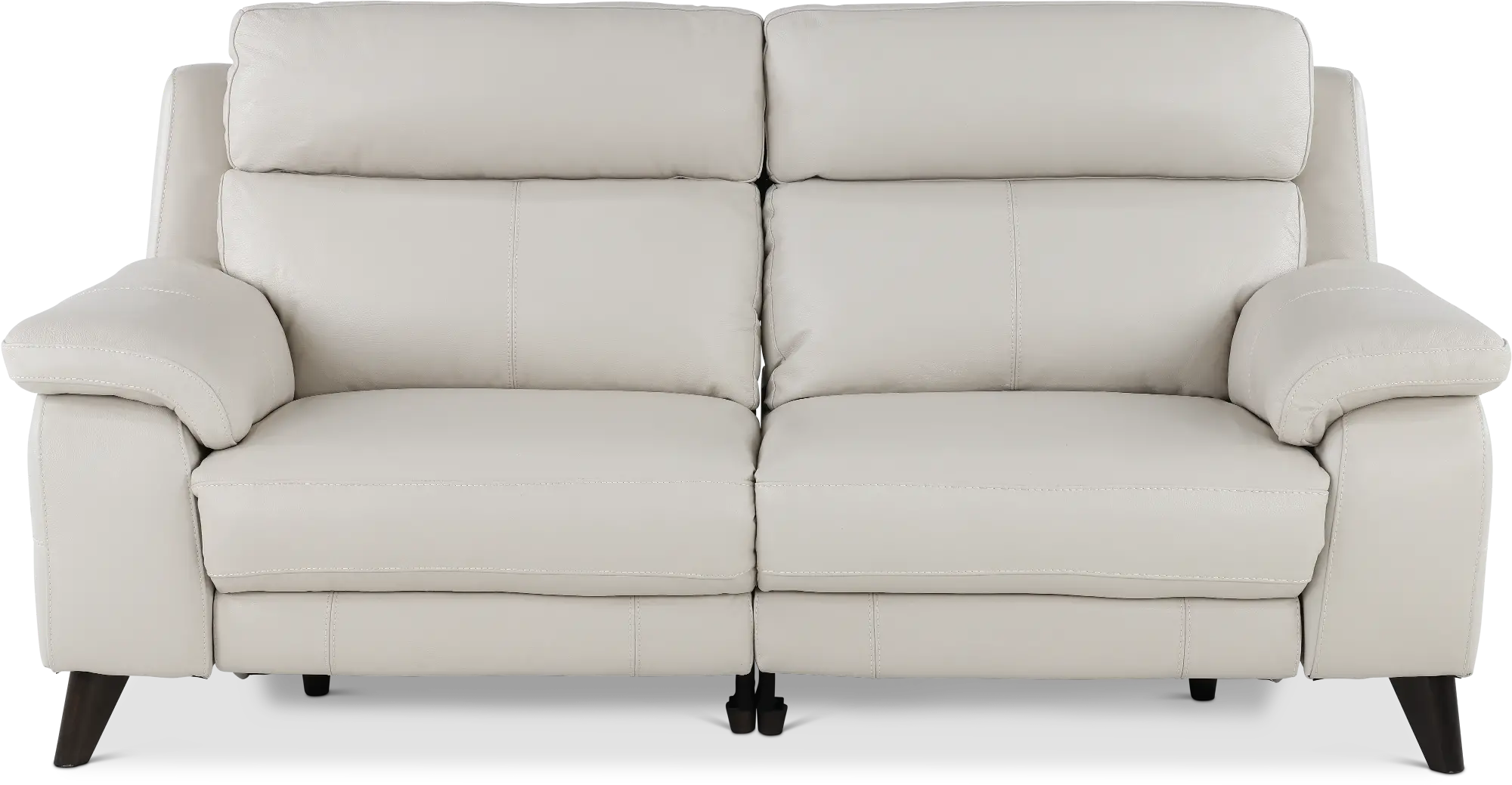 Venice White Leather-Match Power Reclining Loveseat | RC Willey