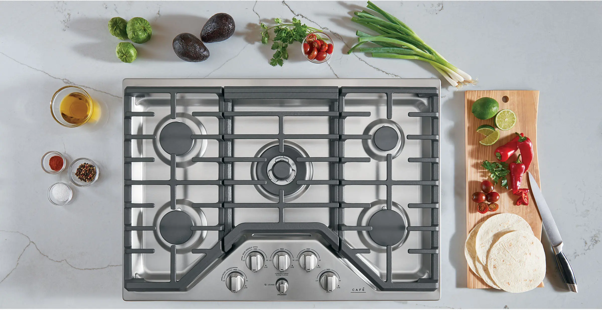 CGP95302MS1 Cafe 30 Inch Gas Cooktop - Stainless Steel-2