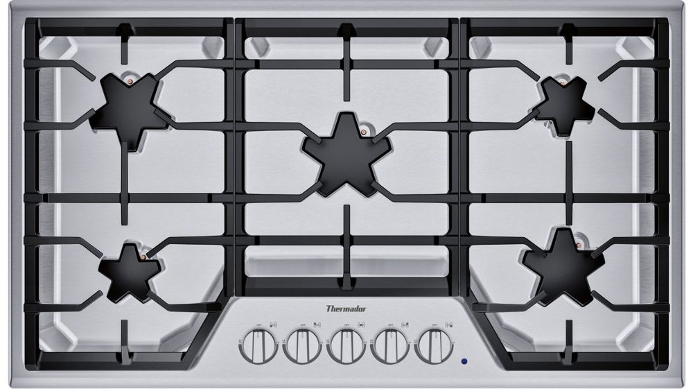 Thermador Masterpiece 36 Inch Gas Cooktop with Continuous Grates - Stainless Steel