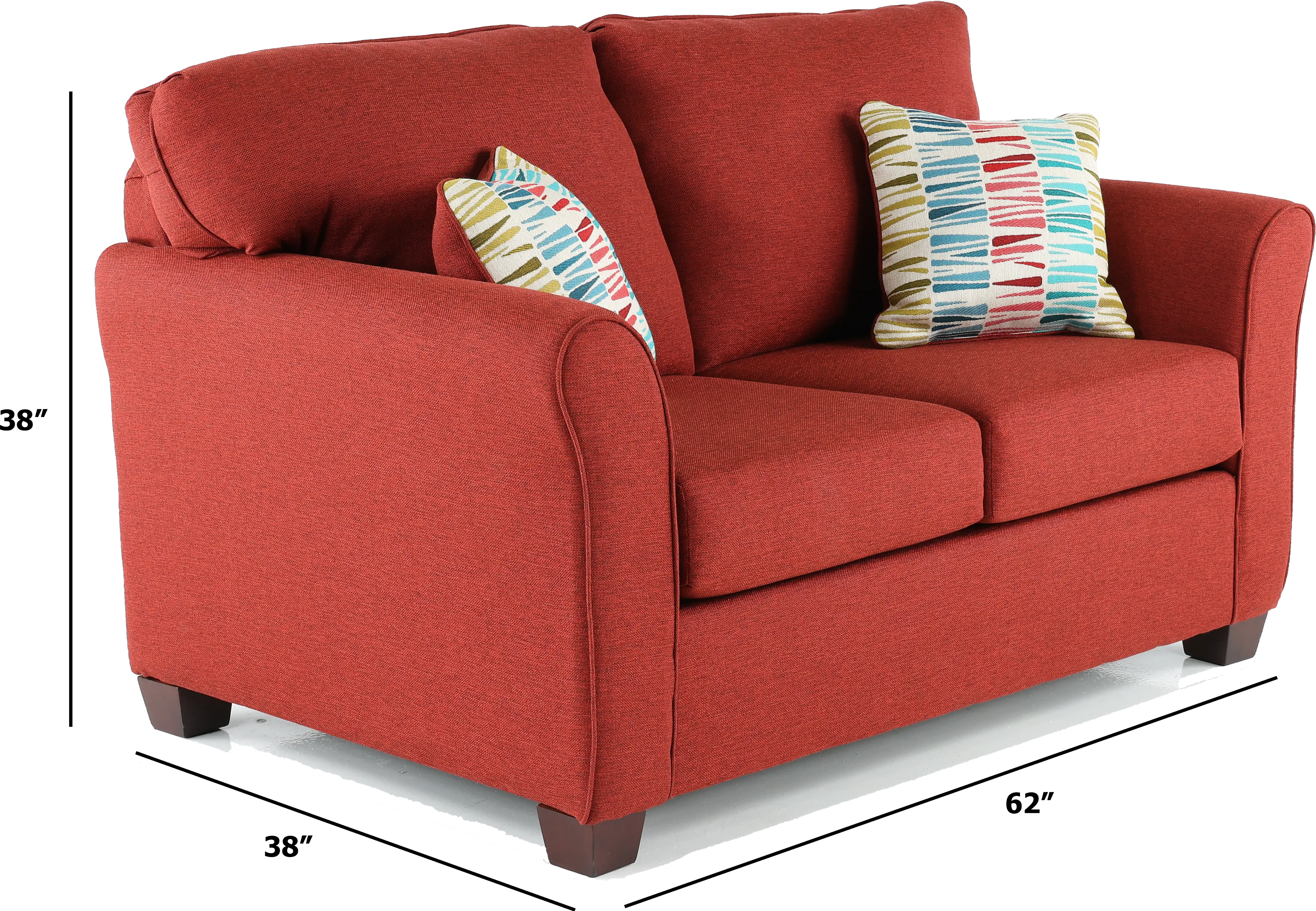 WALLOV Wall St. Red Loveseat-4