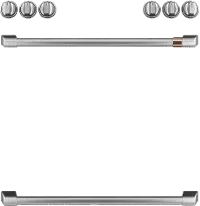 CXFCGHKPMSS Cafe Gas Range 2 Handle and 6 Knob Kit in Brushed Stainless Steel