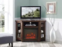 W48FPCRTB Corner 48 Inch Fireplace TV Stand - Walker Edison