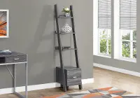 Gray 69 Inch Ladder Bookshelf