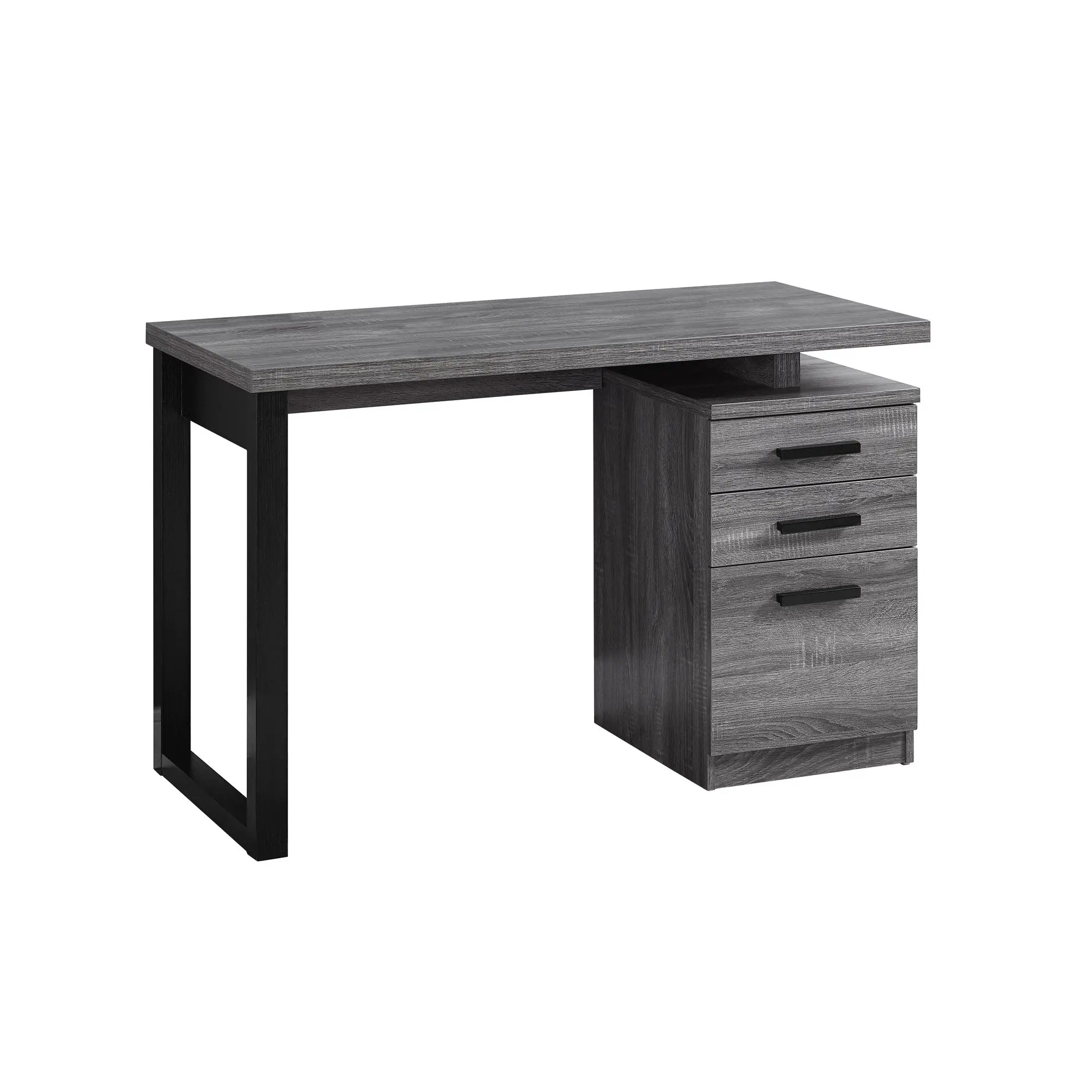 Gray and Black Small Office Desk-1