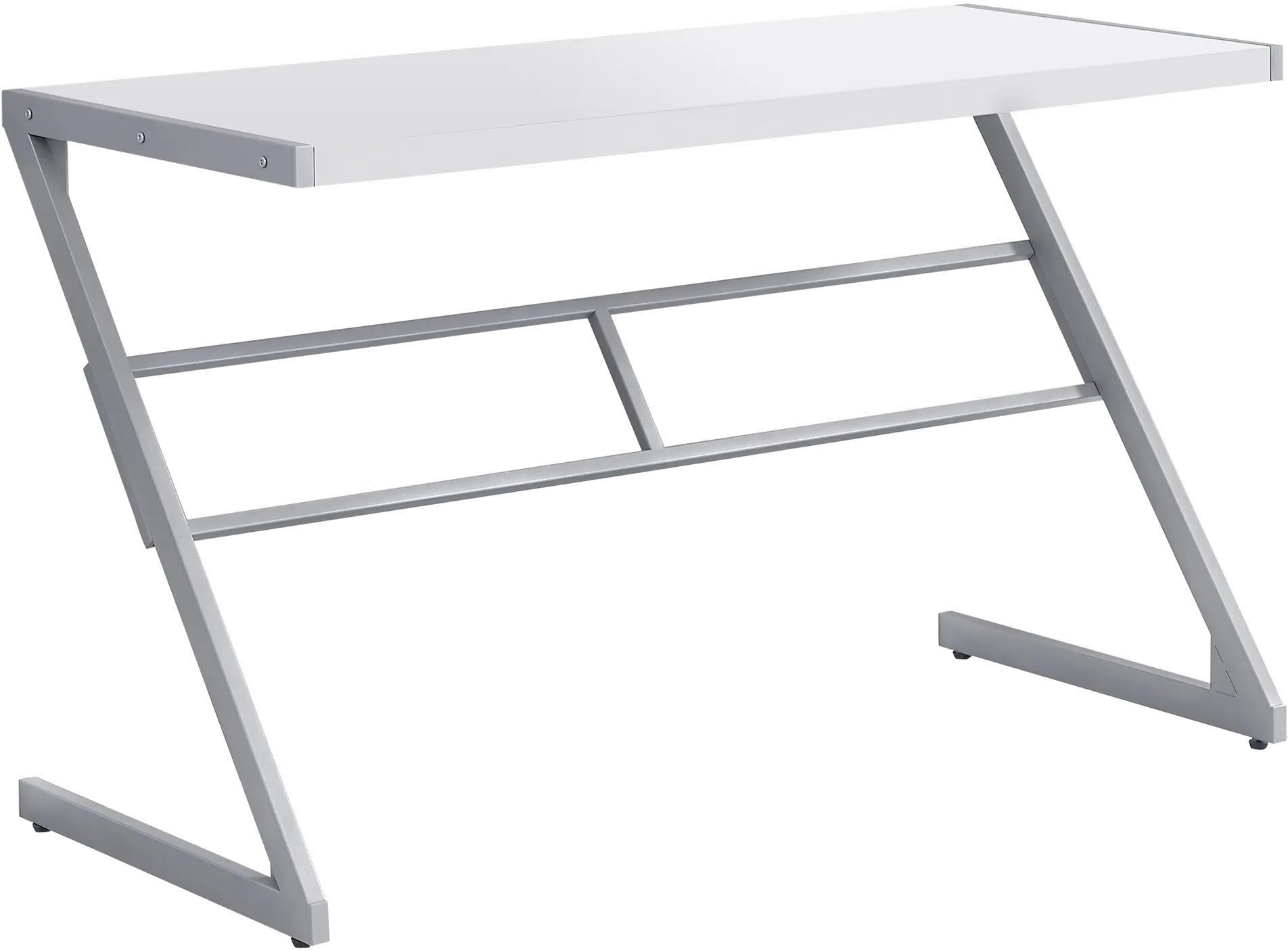 White and Silver Metal Writing Desk-1