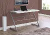 White and Silver Metal Writing Desk