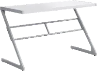 White and Silver Metal Writing Desk