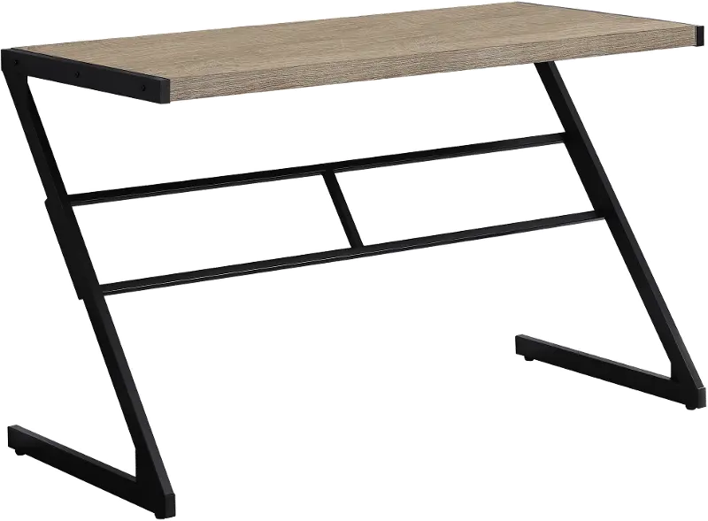 Taupe and Black Metal Writing Desk