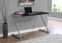 Brown and Silver Metal Writing Desk