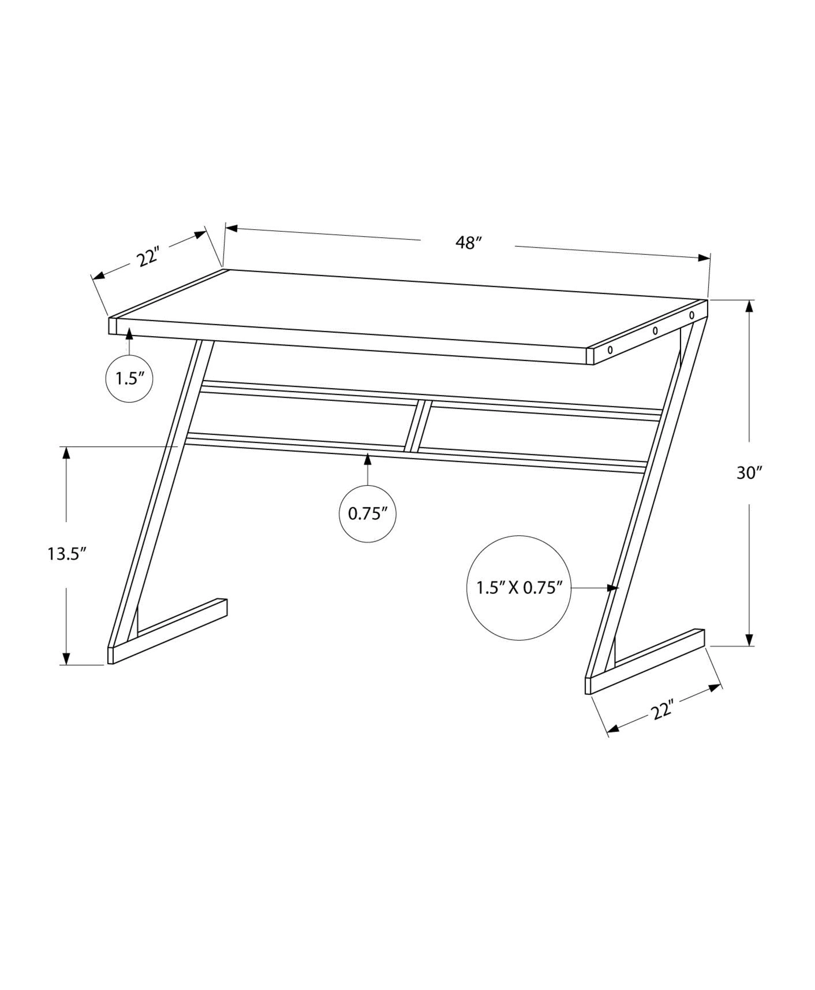 Brown and Silver Metal Writing Desk-1