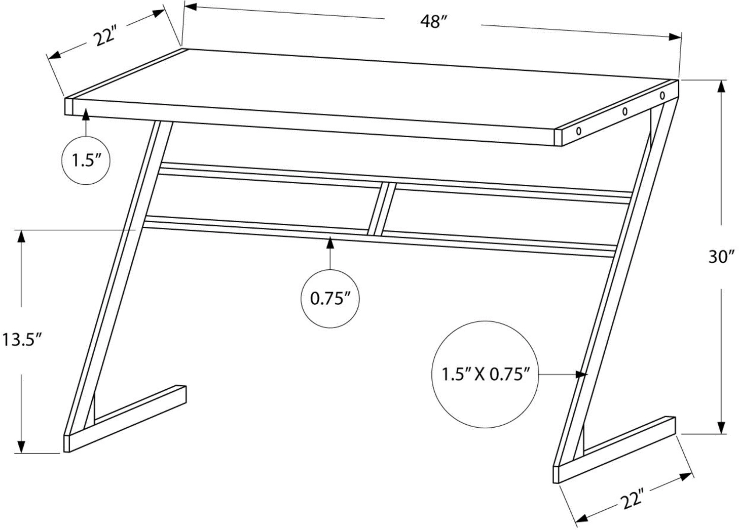 Brown and Silver Metal Writing Desk-3