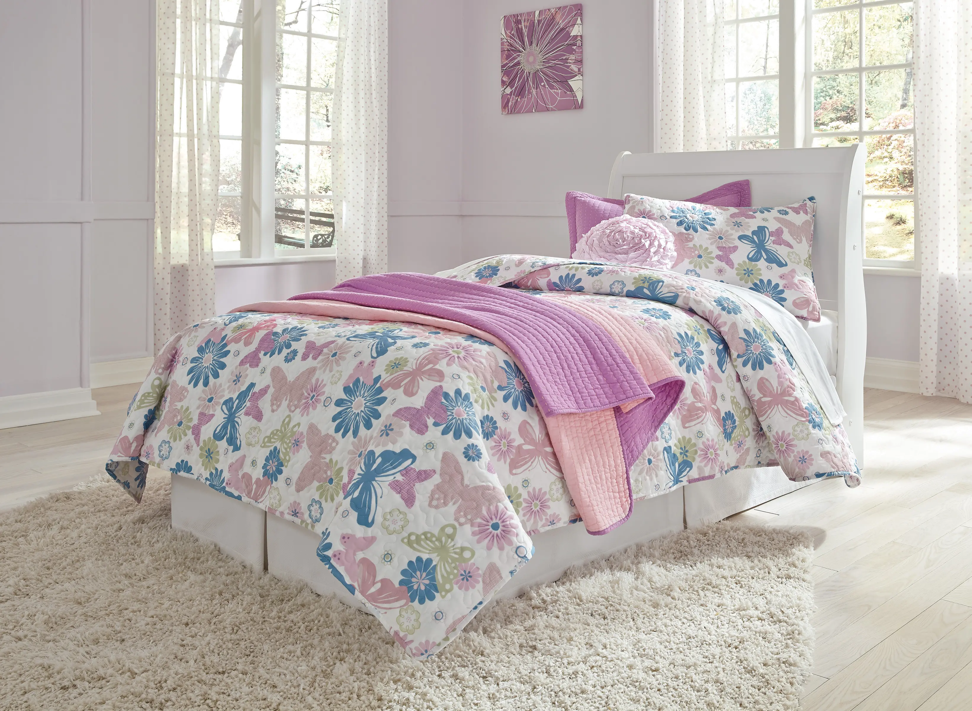 Anarasia White Twin Sleigh Headboard-1