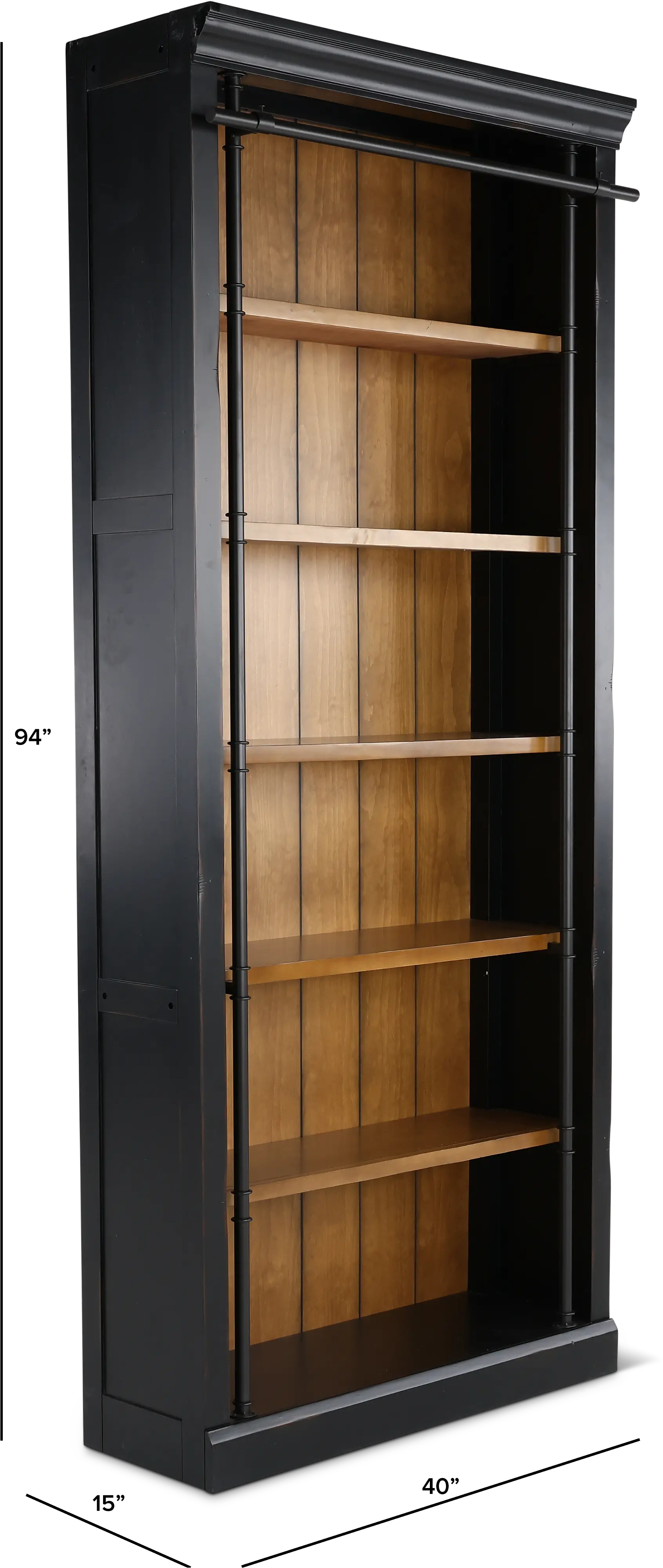 Toulouse Black and Brown Bookcase-3