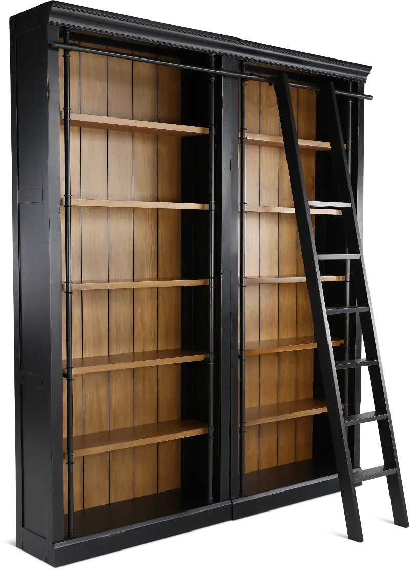 Toulouse 3 Piece Two Tone Brown Bookshelf Wall