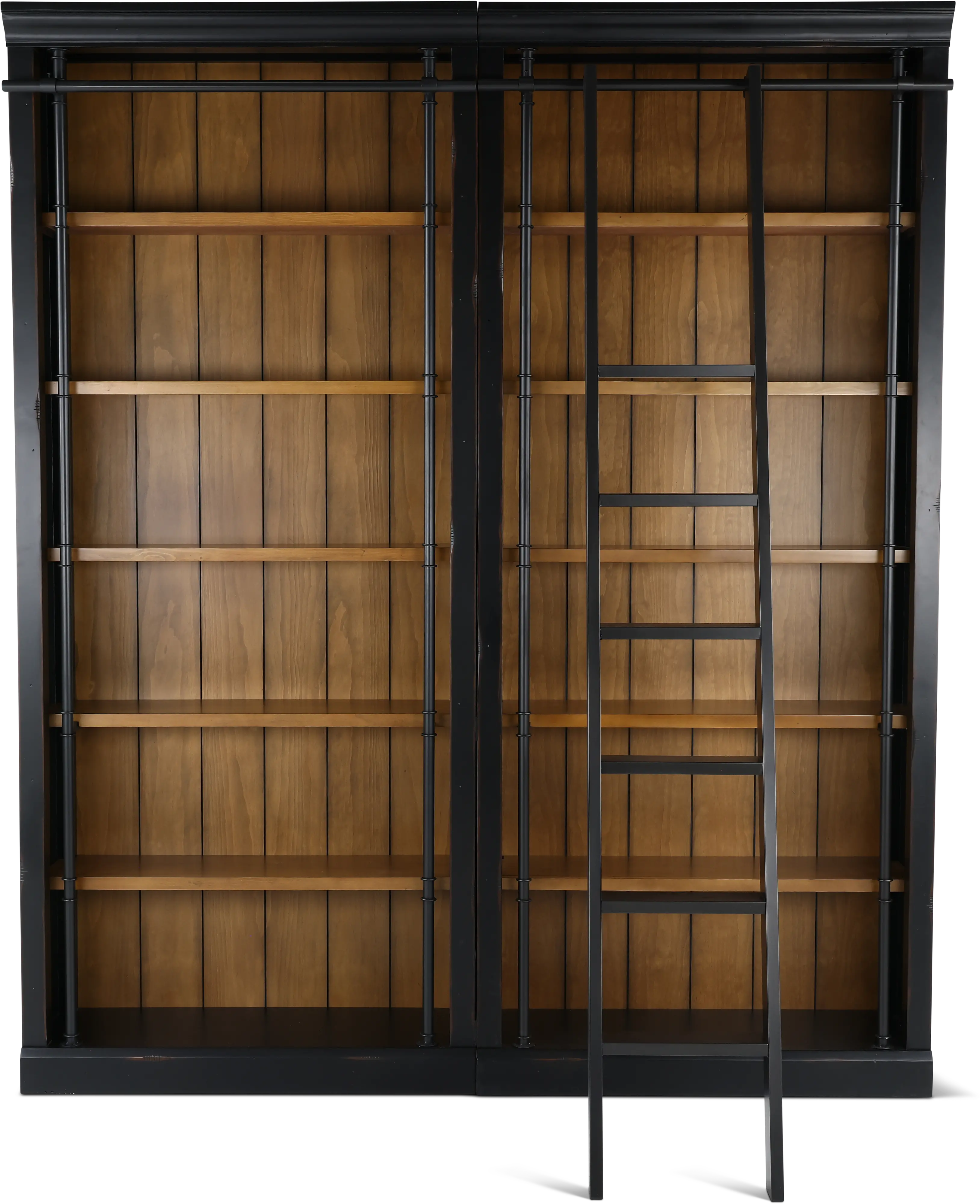 Toulouse 3 Piece Two Tone Brown Bookshelf Wall-4
