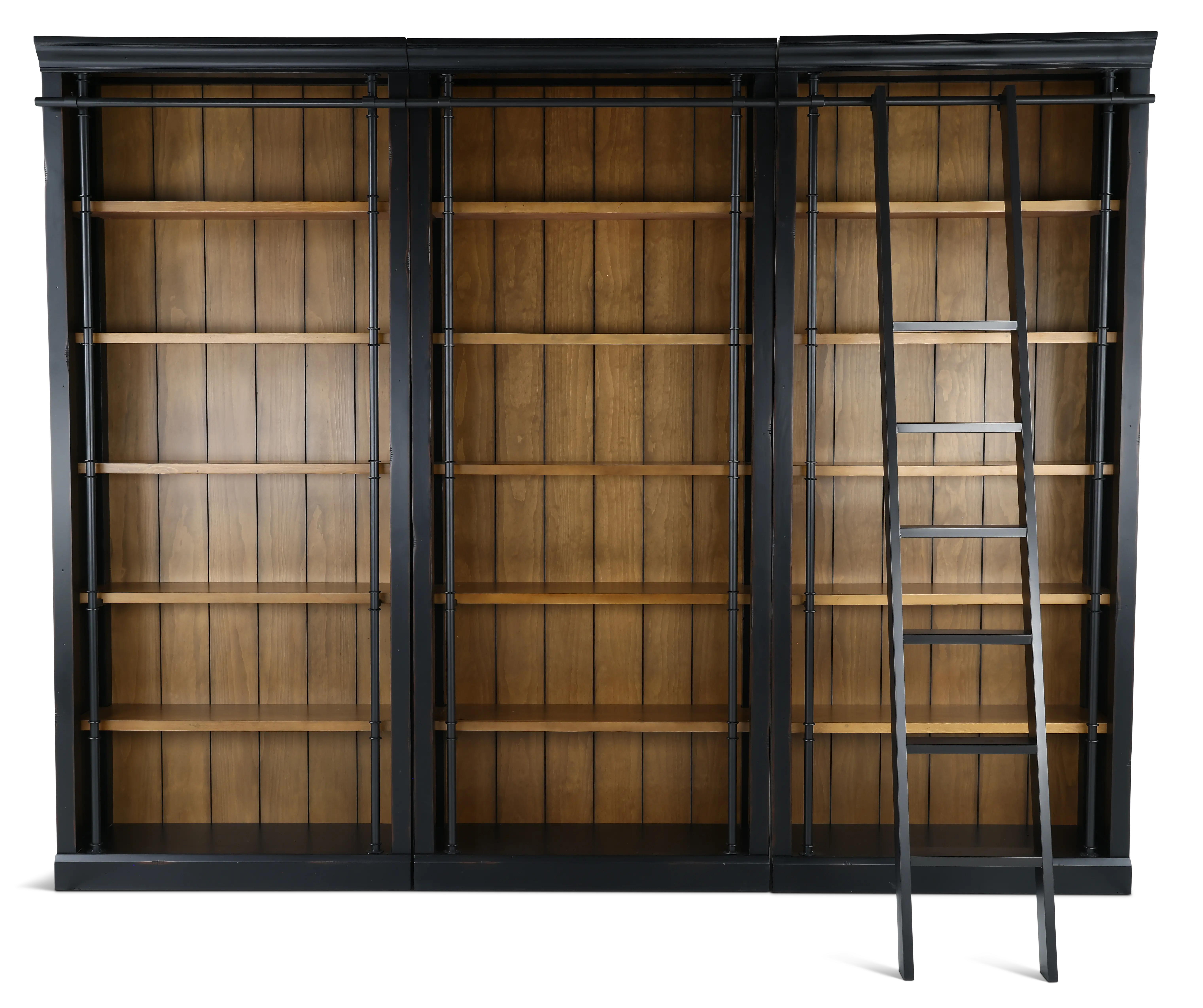 Toulouse 4 Piece Two Tone Brown Bookcase Wall-1