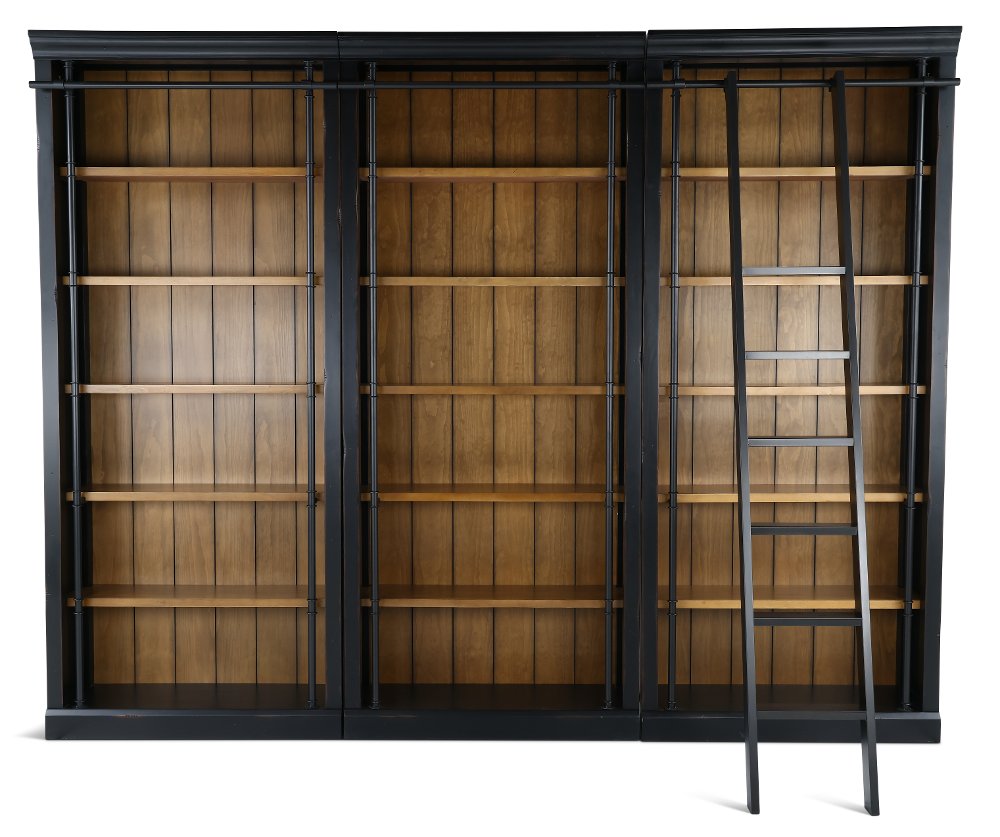 Toulouse 4 Piece Two Tone Brown Bookcase Wall