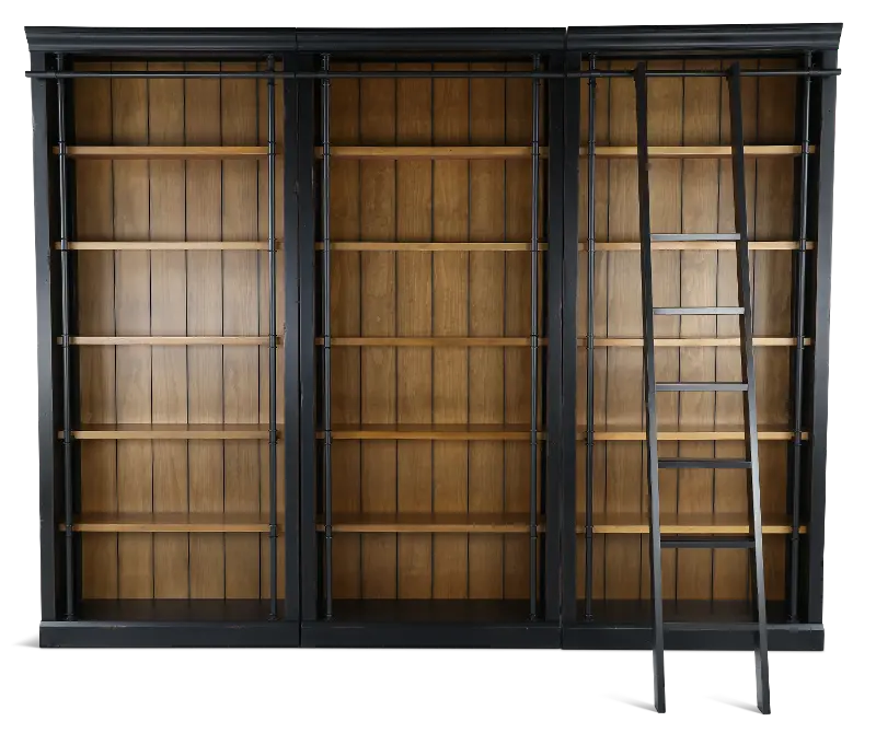 Toulouse 4 Piece Two Tone Brown Bookcase Wall