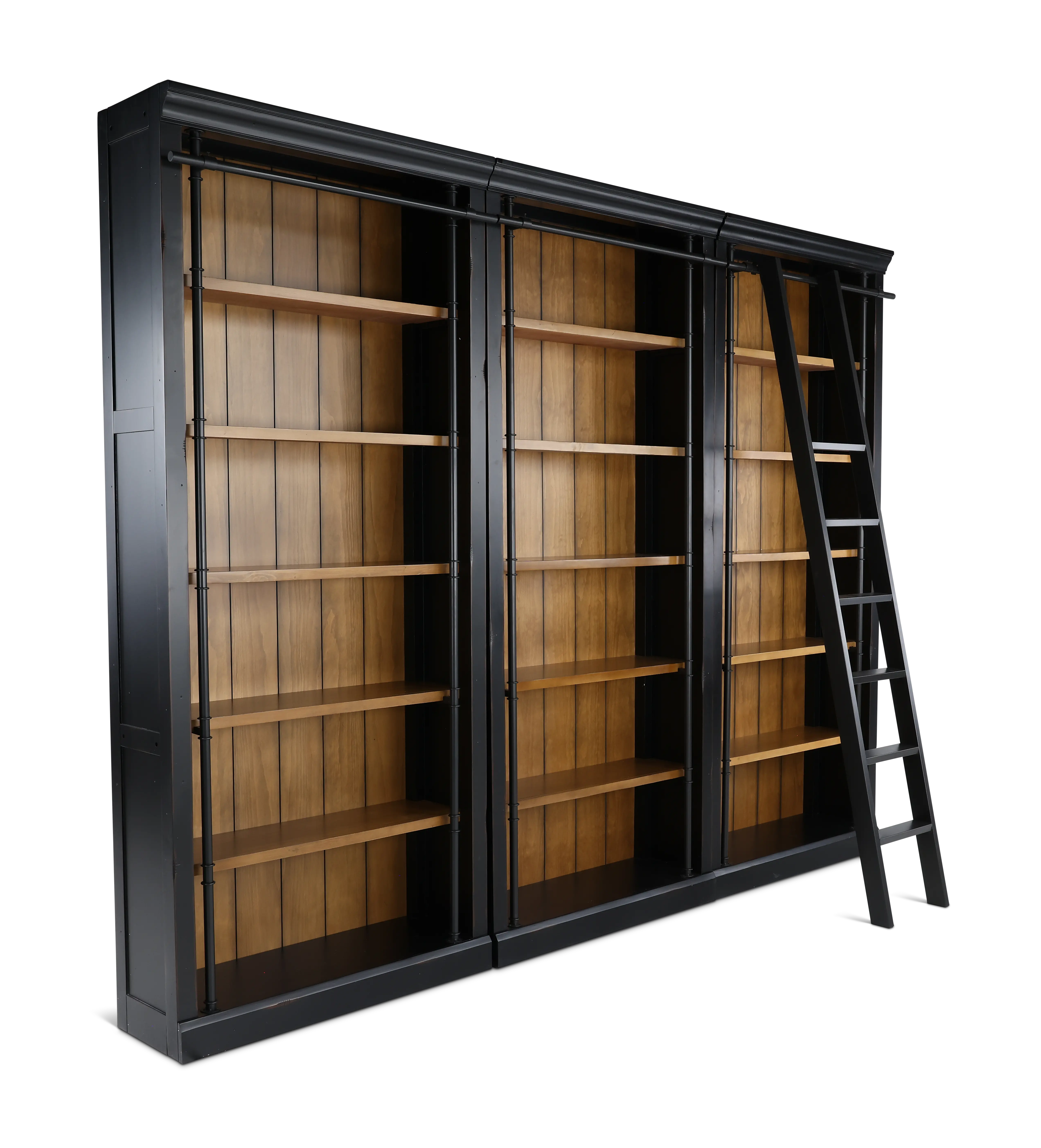 Toulouse 4 Piece Two Tone Brown Bookcase Wall-4